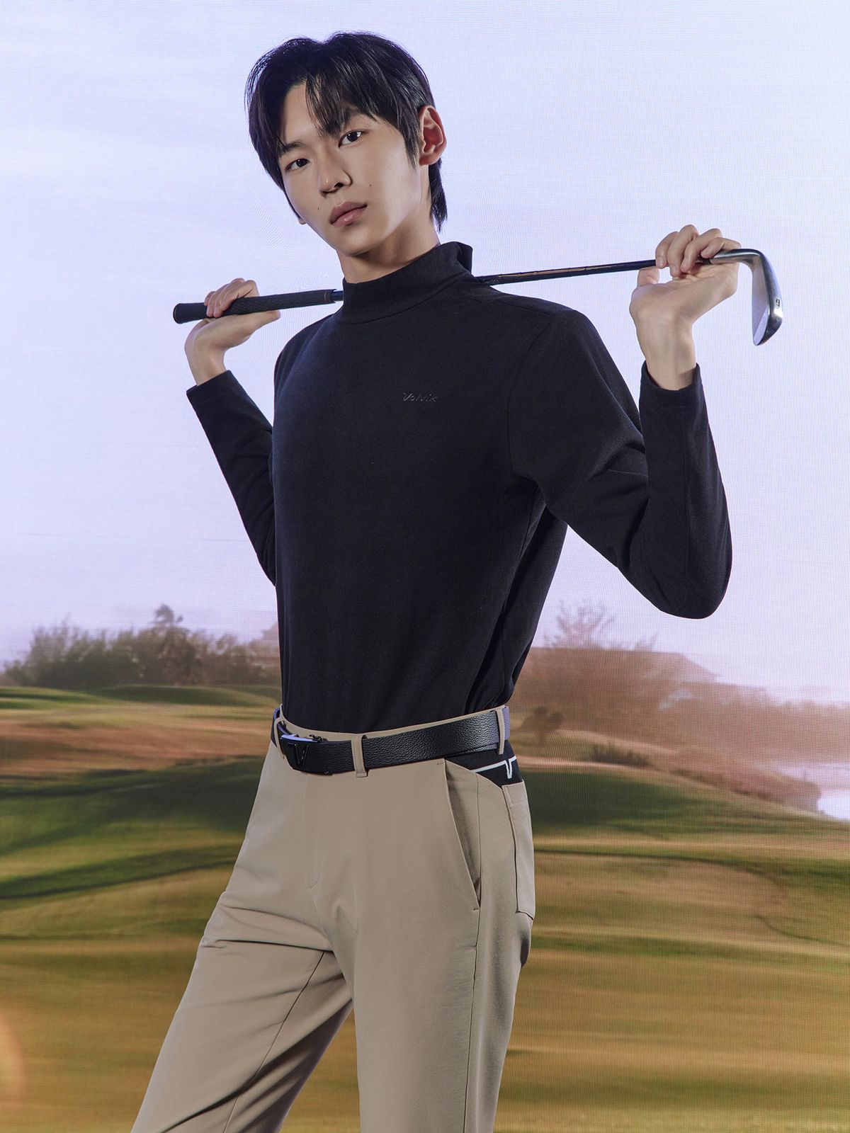 볼빅 골프웨어(VOLVIK GOLFWEAR) 남성 ON : 남성 양면기모 베이스레이어 VOBSPA91_BK