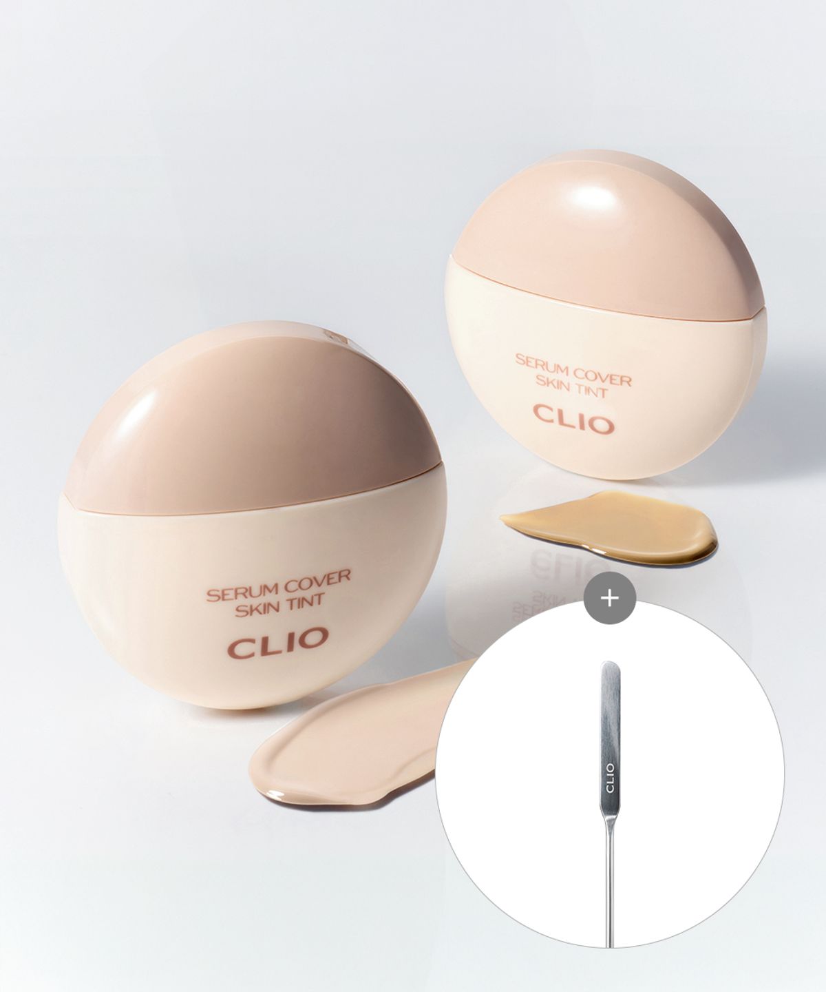 클리오(CLIO) [2pack] 클리오 세럼 커버 스킨 틴트 기획세트(+퍼프내장) [증정] 메이크업스파츌라