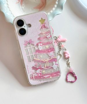 [+갤럭시] Twinkle Pink Christmas 글리터 케이스