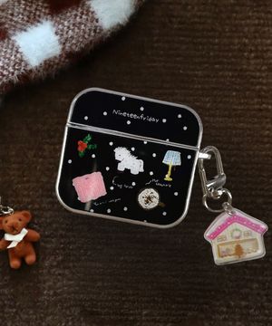 Winter Home Picnic 실버 에어팟 케이스