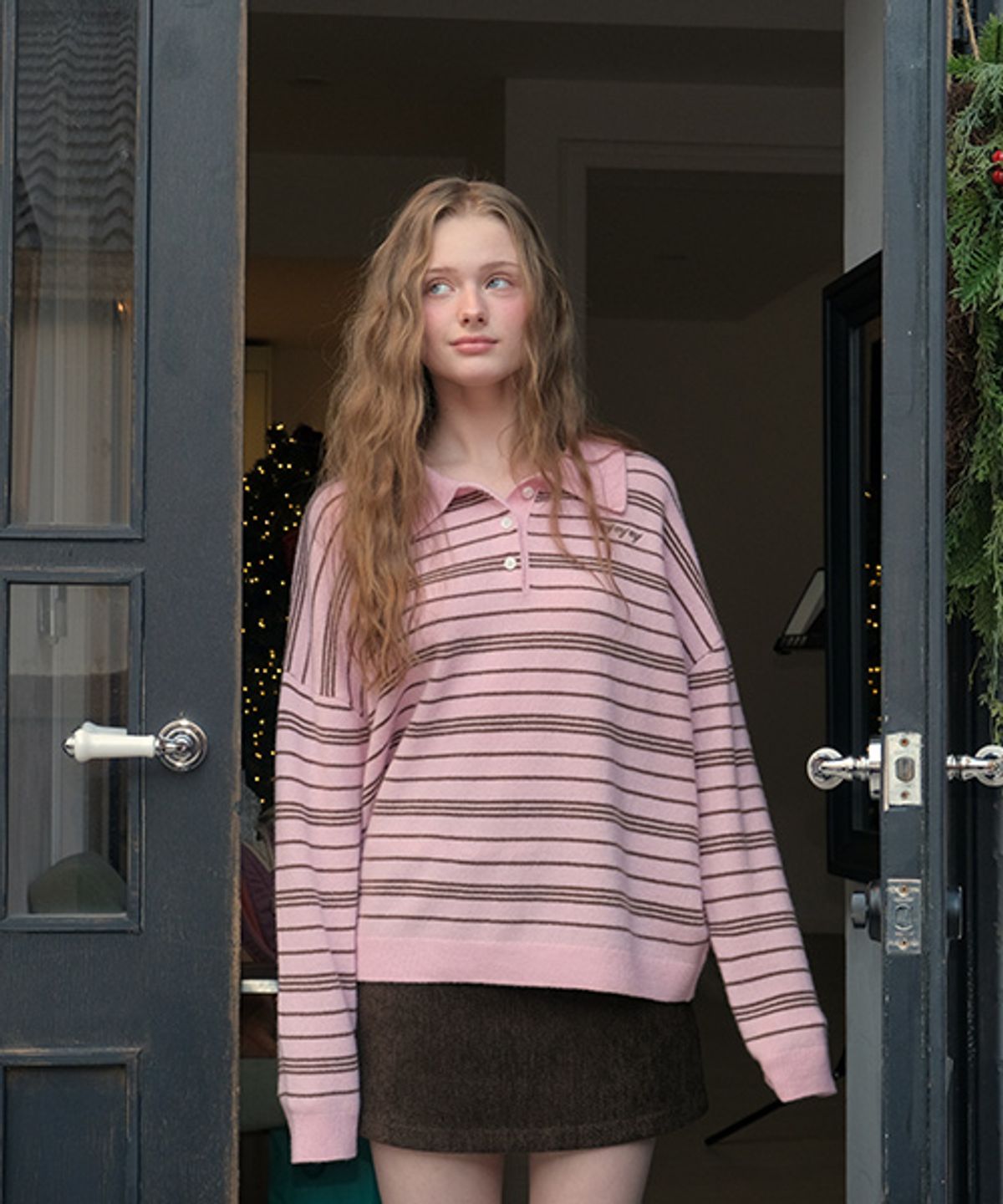 디애니(THE ANY) Loppy Stripe Knit
