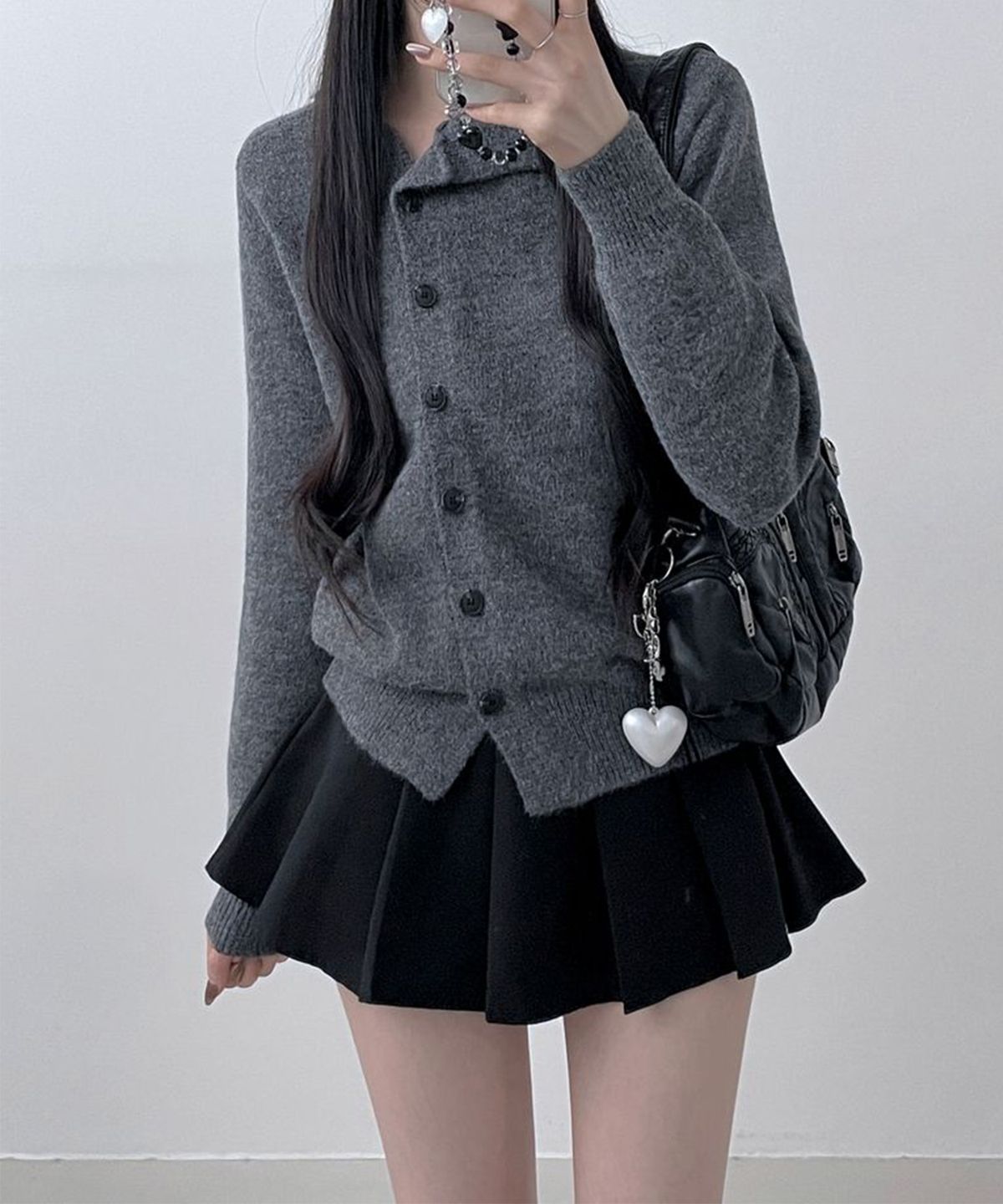 미쏘(MIXXO) 변형넥 언발란스 가디건 RE CKFV1SS_MIWCKG12QT