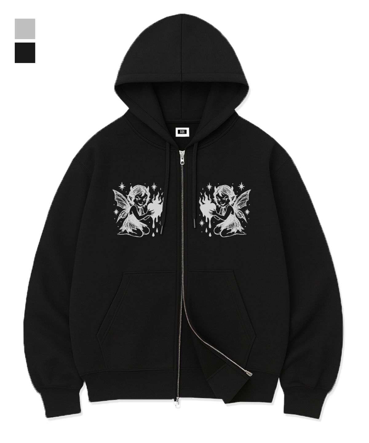 랜덤오프(RANDOMOFF) DEVIL FAIRY OVER FIT 2-WAY ZIP-UP (2color)