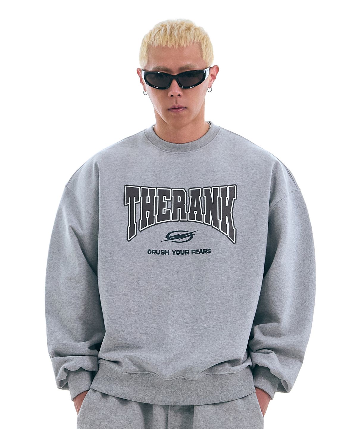더랭크(THERANK) FEARS HEAVYWEIGHT SWEATSHIRT[MELANGE GREY]