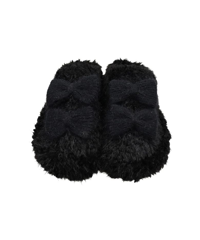 SNOW RIBBON WARM MULES_BLACK