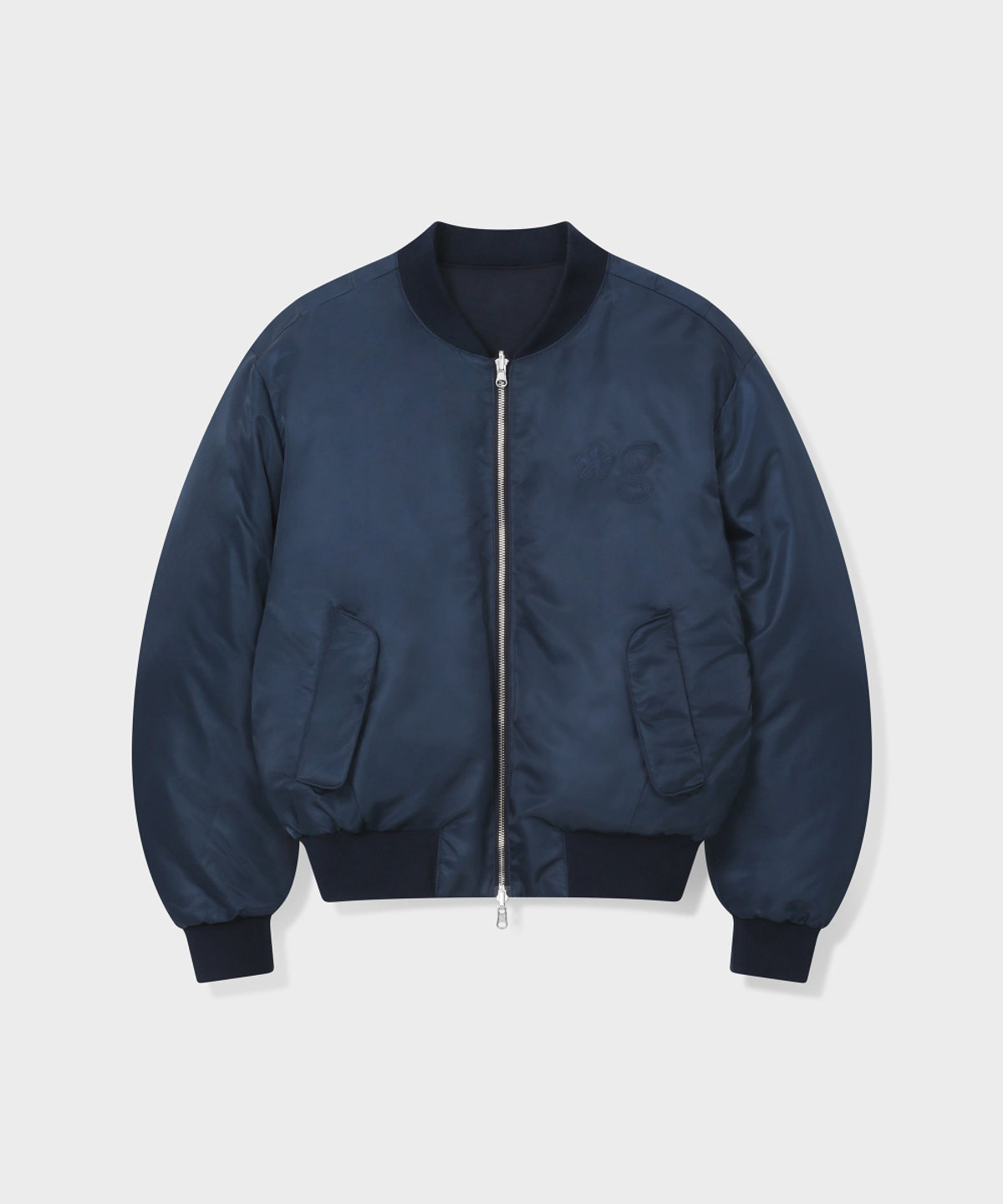 글런든(GRUNDEN) REVERSIBLE PUFFER BOMBER JACKET (NAVY)