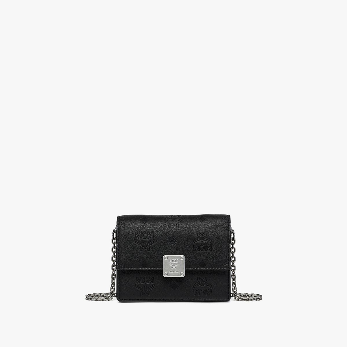 엠씨엠(MCM) Aren 엠보스드 모노그램 레더 체인 월렛 MYLGSTA02BK