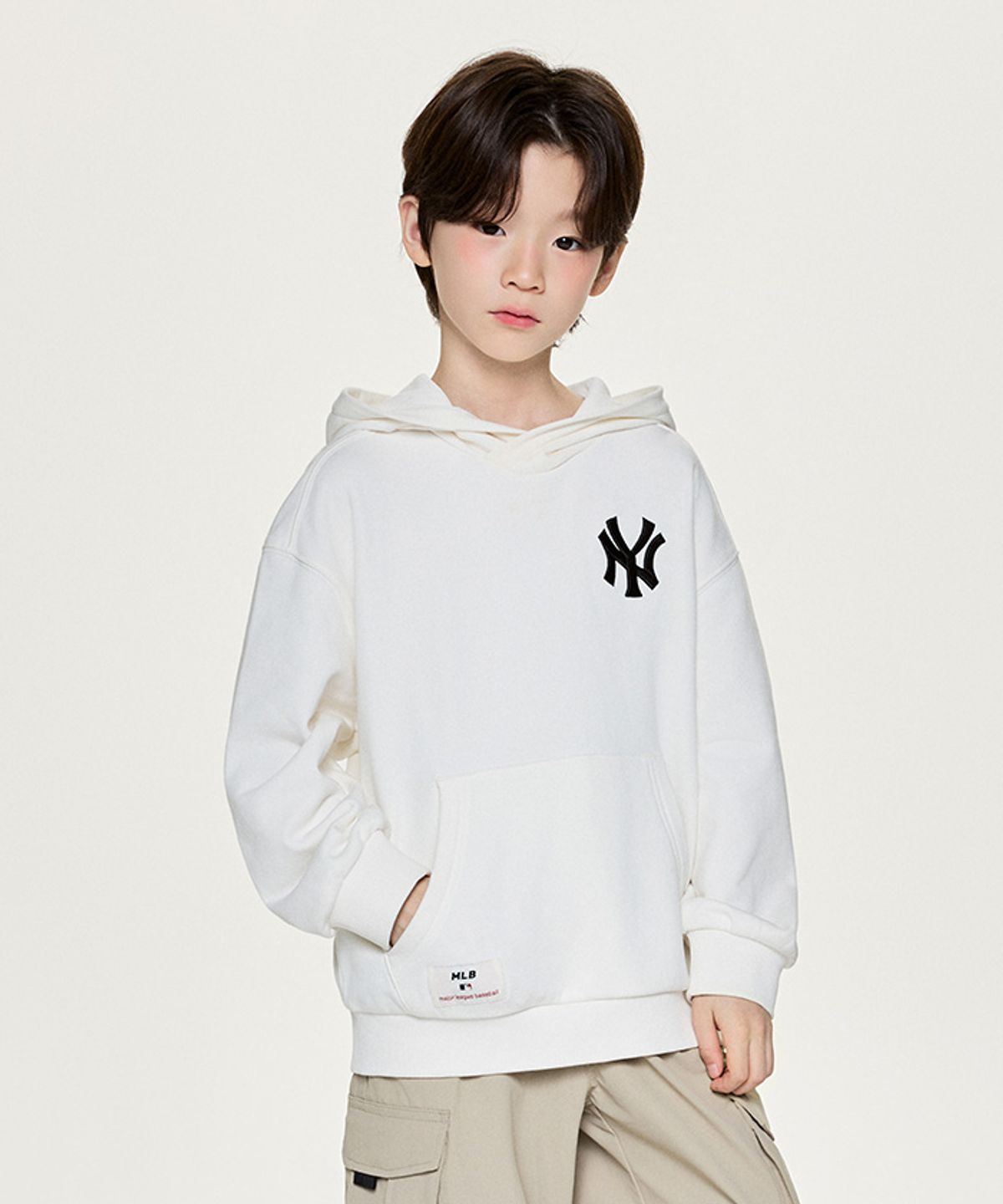 엠엘비 키즈(MLB KIDS) 베이직 클래식 쿠퍼스 후드티 NY (Ivory)