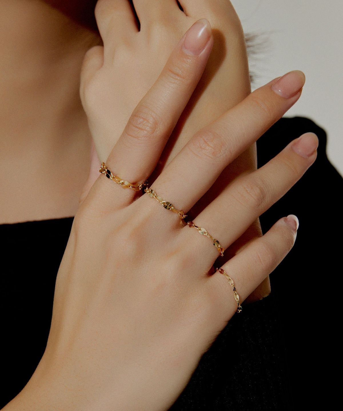 엘렌쥬얼리(HELENE JEWELRY) 14K 아몬드 체인 반지