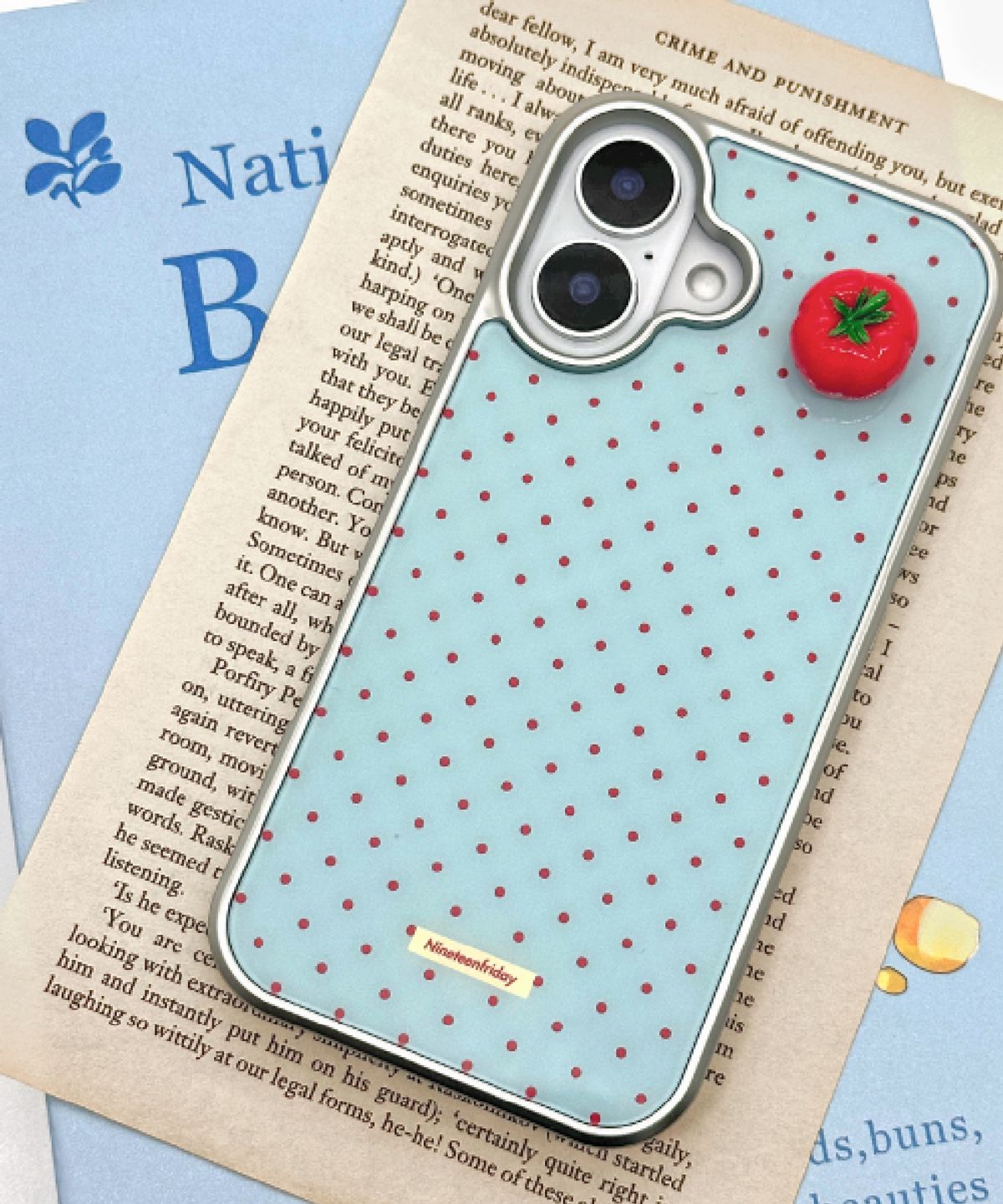 나인틴프라이데이(nineteenfriday) [MagSafe] 3D Tomato Dot Pattern 실버 맥세이프 에폭시 스마트톡 케이스