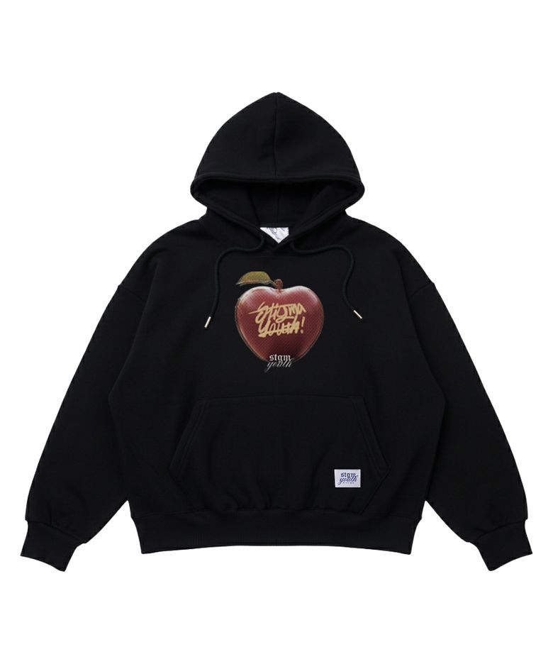 [STGM youth] APPLE CROP HOODIE BLK