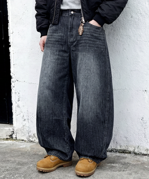 세인트 커브드 데님팬츠 (블루)