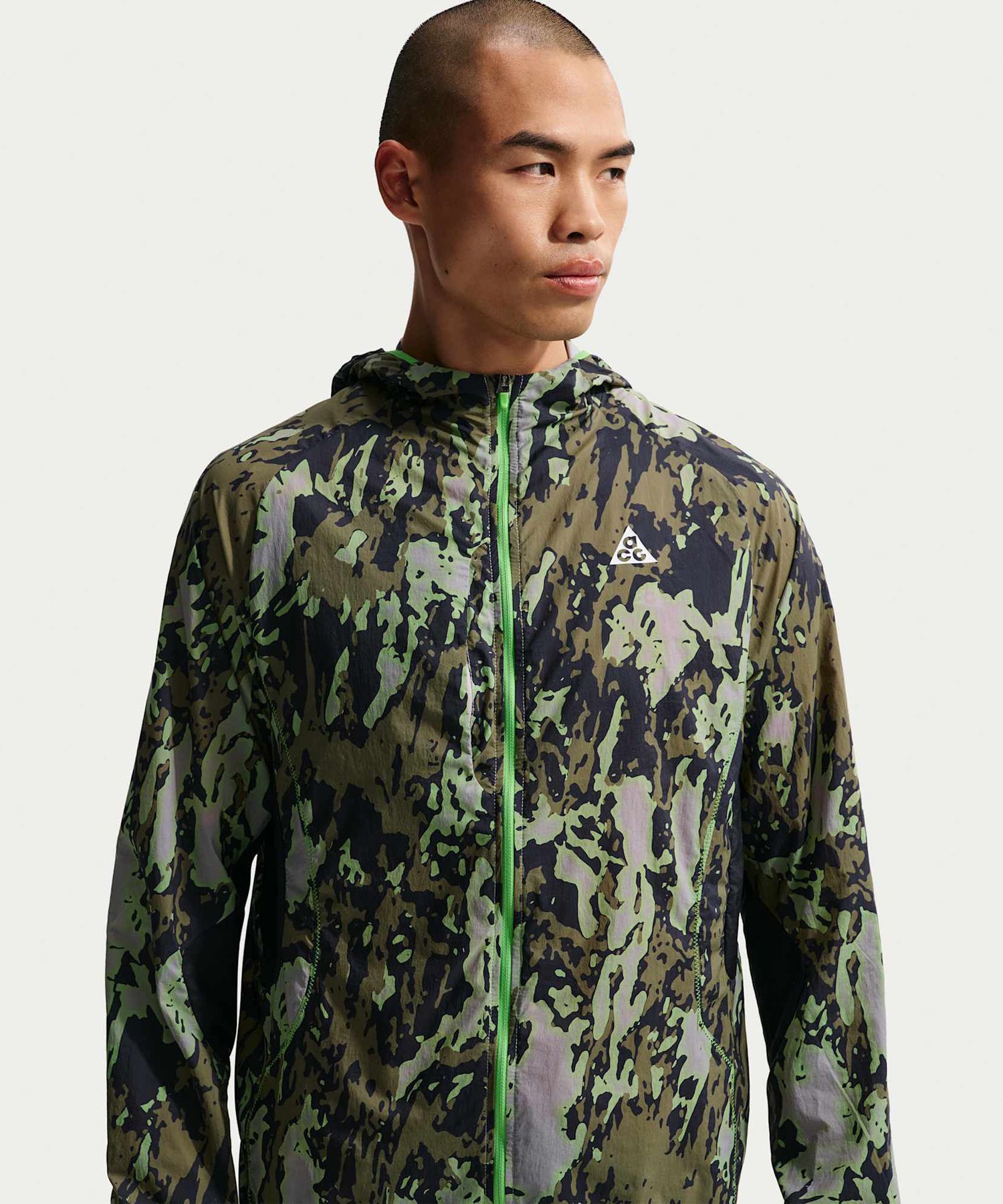 나이키(NIKE) ACG 트레일 러닝 재킷 M - 칼리지 그레이:블랙:민 그린