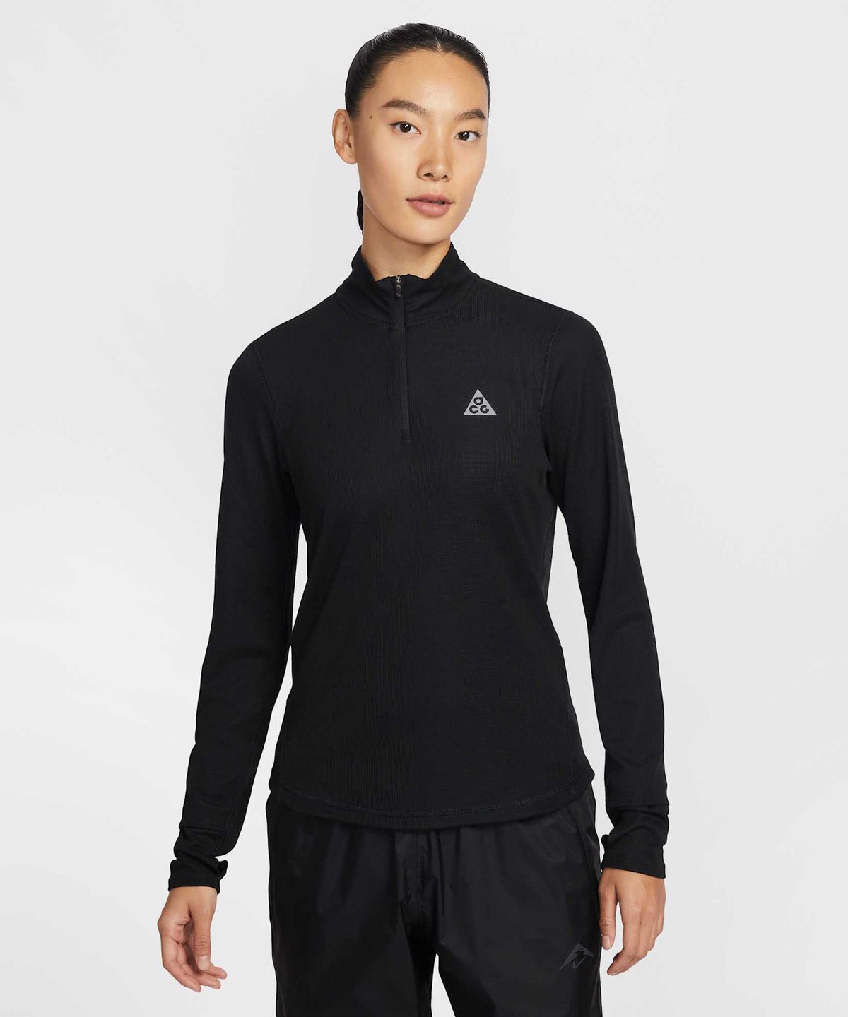 나이키(NIKE) ACG 드라이 핏 하프집 트레일 러닝 탑 W - 블랙:서밋 화이트 / IO9648-010