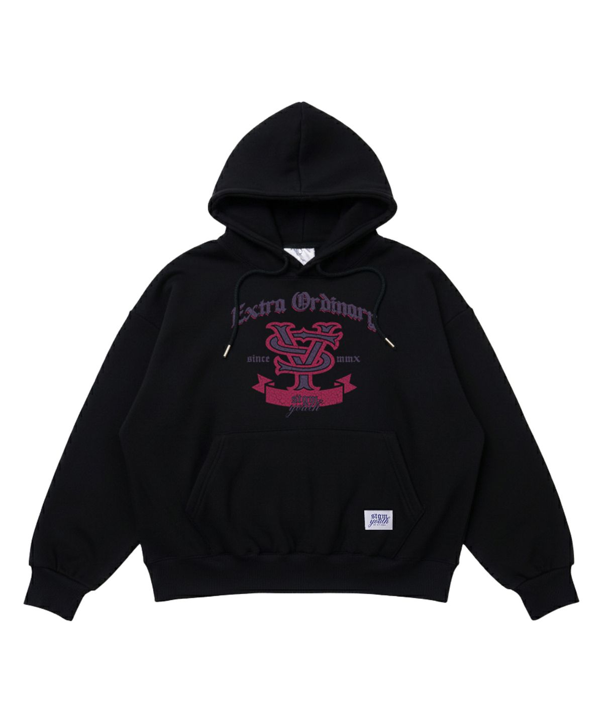 스티그마(STIGMA) [STGM youth] SY CROP HOODIE BLK