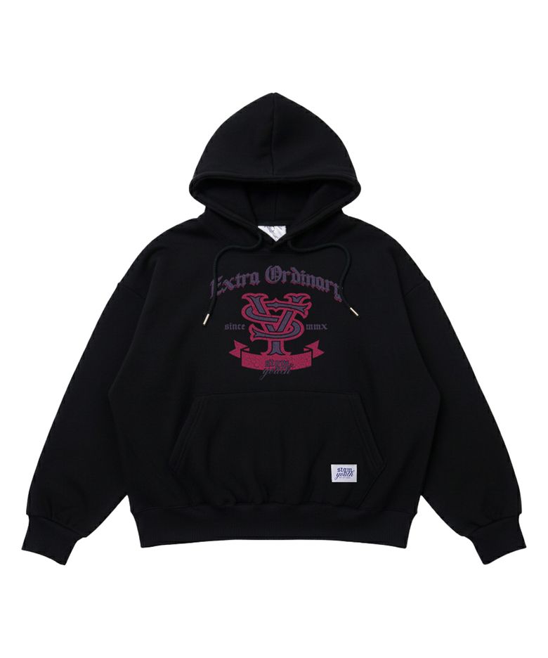 [STGM youth] SY CROP HOODIE BLK
