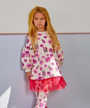 양기모 데이지 꽃 샤 맨투맨_크림