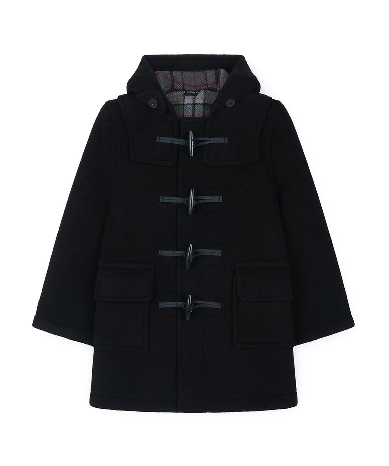 CLASSIC FIT DUFFLE COAT FOR KIDS - BLACK