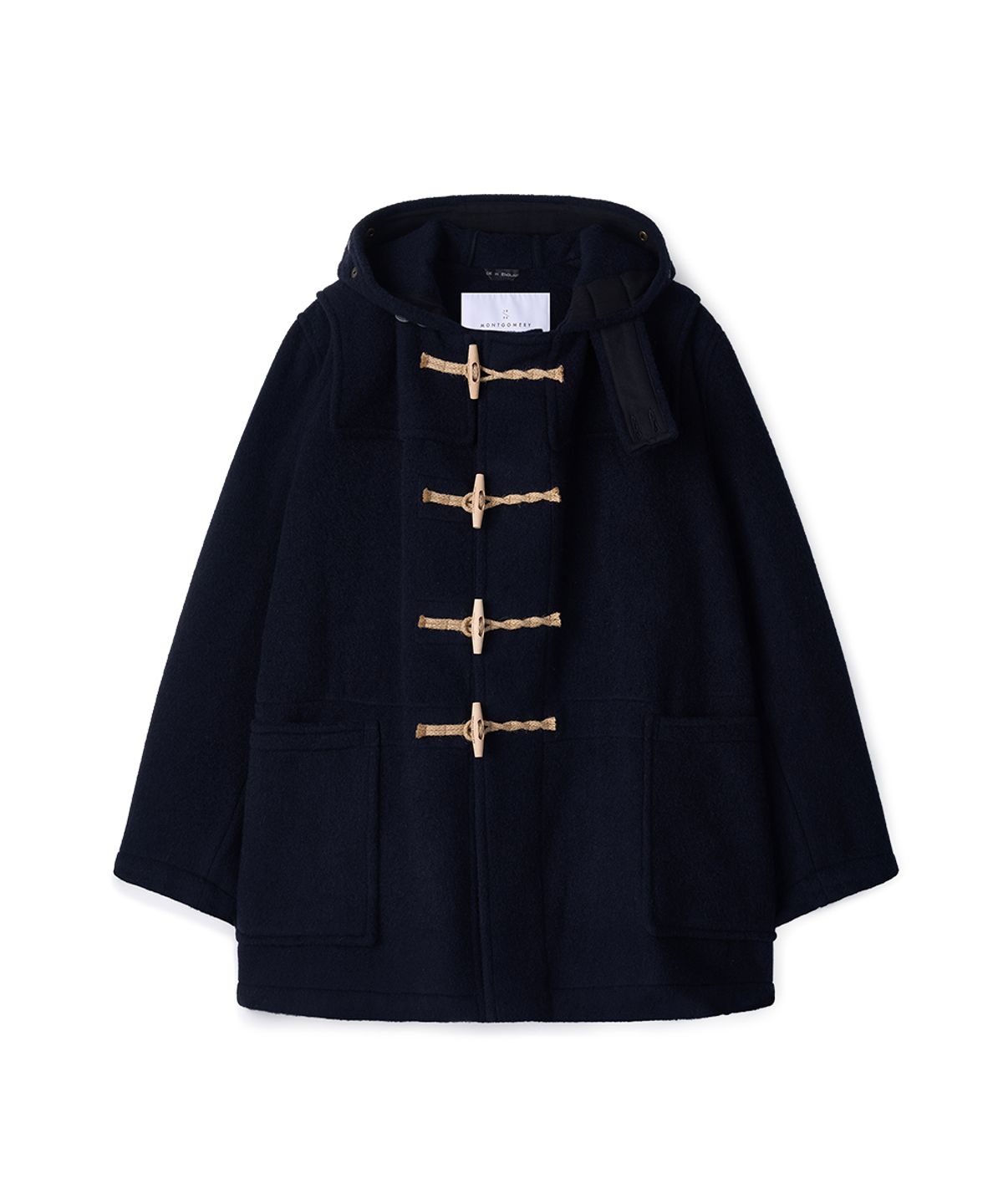몽고메리(MONTGOMERY) SHORT ORIGINAL DUFFLE COAT WITH WOODEN - NAVY