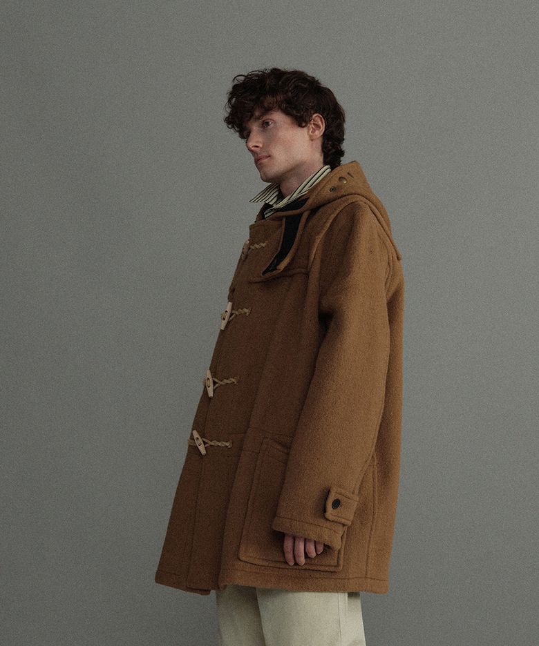 SHORT ORIGINAL DUFFLE COAT WITH WOODEN - CAMEL