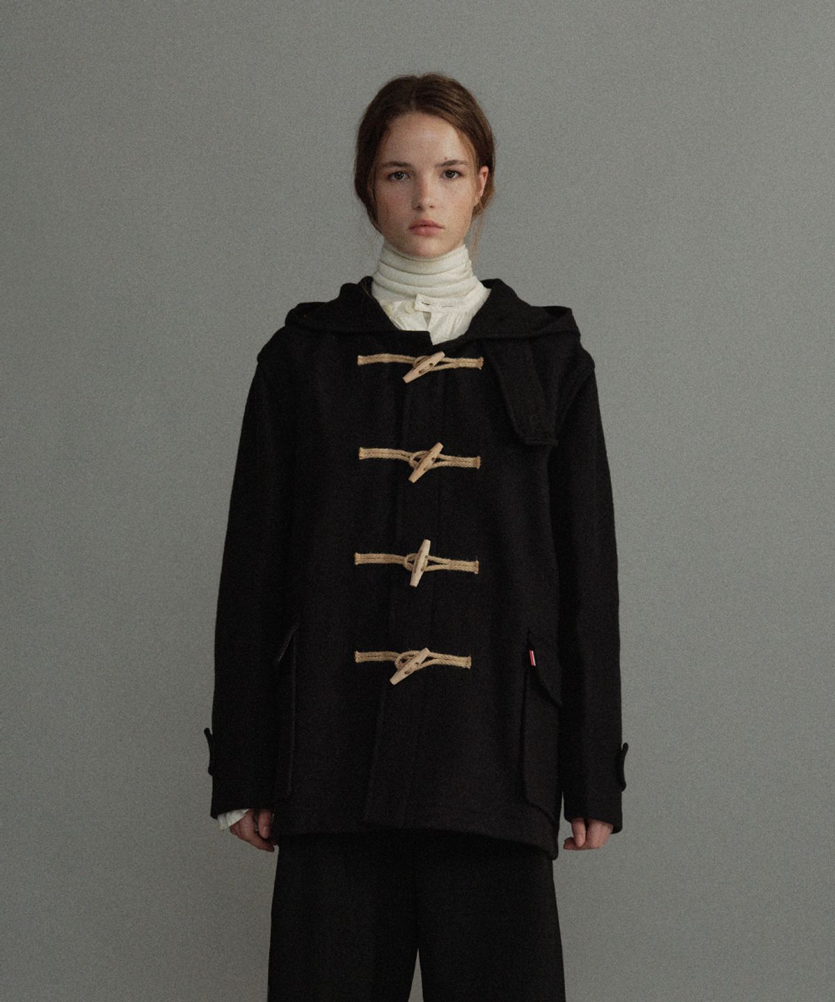 몽고메리(MONTGOMERY) MELTON UTILITY DUFFLE COAT - NAVY