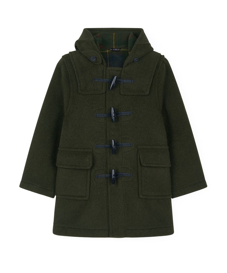 CLASSIC FIT DUFFLE COAT FOR KIDS - OLIVE