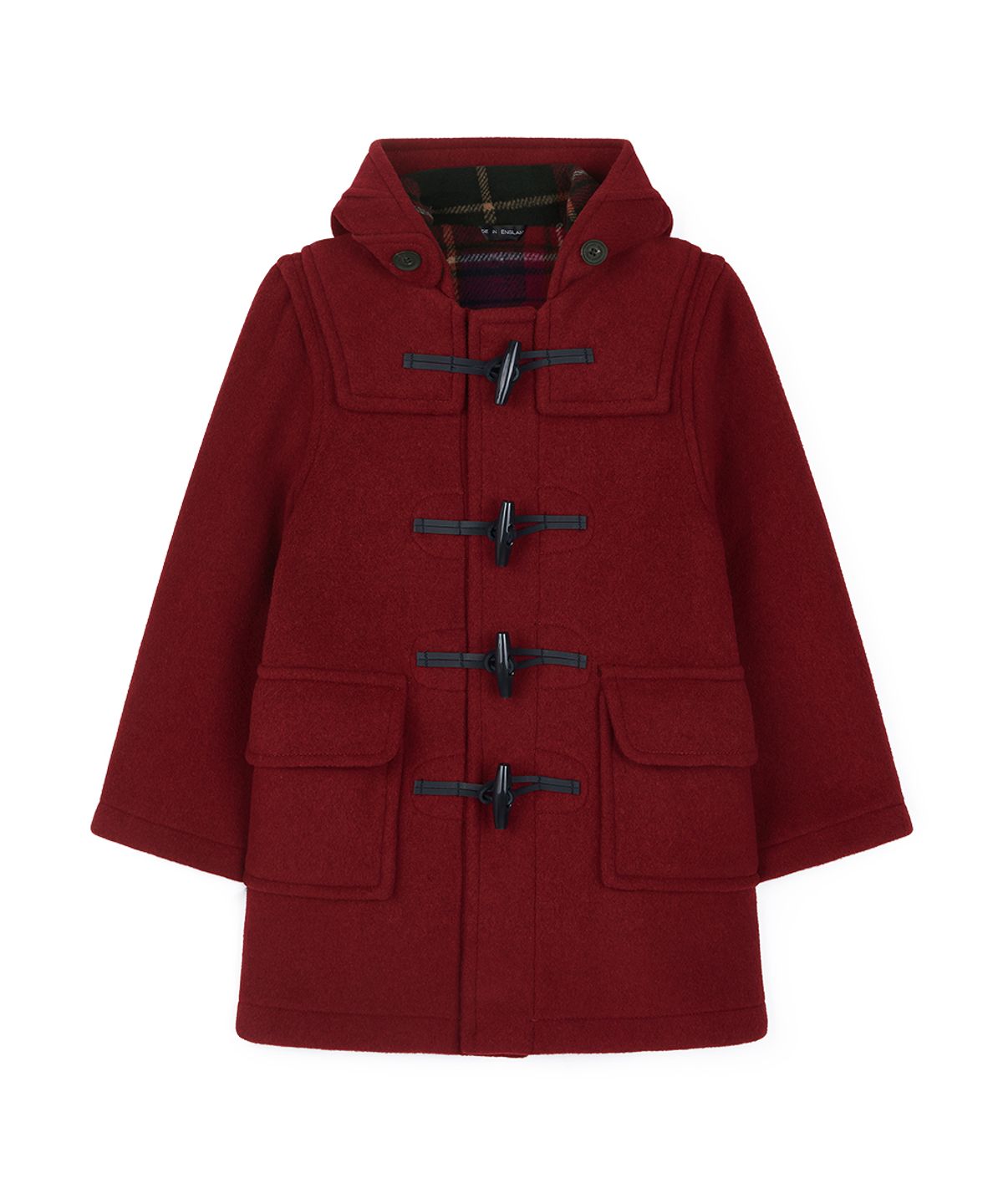 몽고메리(MONTGOMERY) CLASSIC FIT DUFFLE COAT FOR KIDS - BURGUNDY