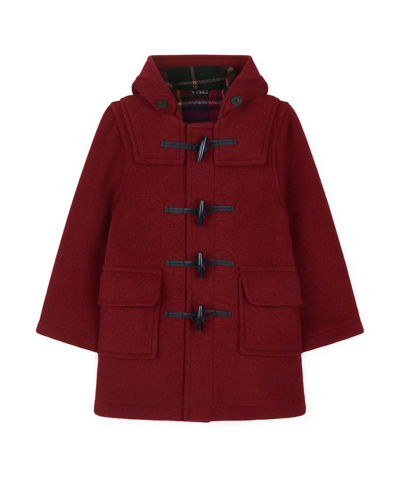 CLASSIC FIT DUFFLE COAT FOR KIDS - BURGUNDY