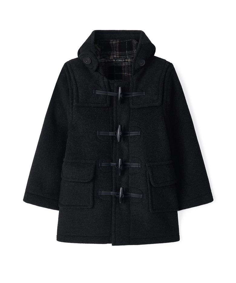 CLASSIC FIT DUFFLE COAT FOR KIDS - CHARCOAL