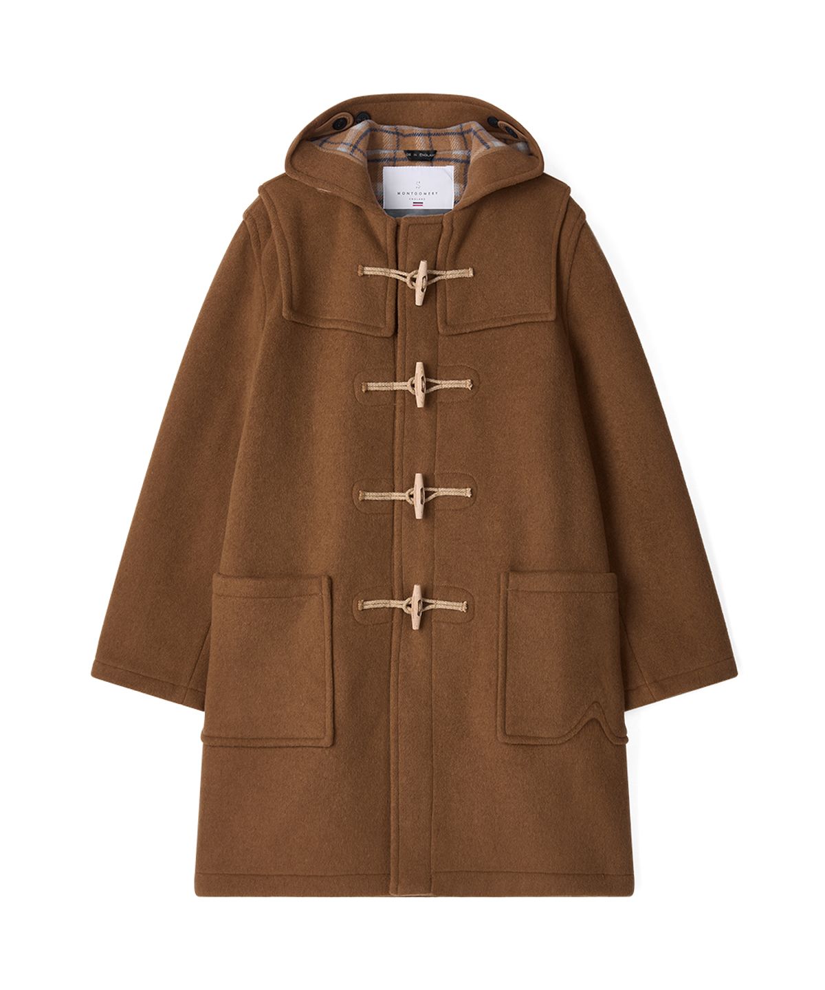 몽고메리(MONTGOMERY) CLASSIC FIT DUFFLE COAT WITH WOODEN - CAMEL