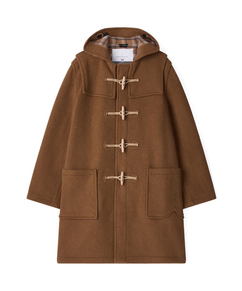 CLASSIC FIT DUFFLE COAT WITH WOODEN - CAMEL