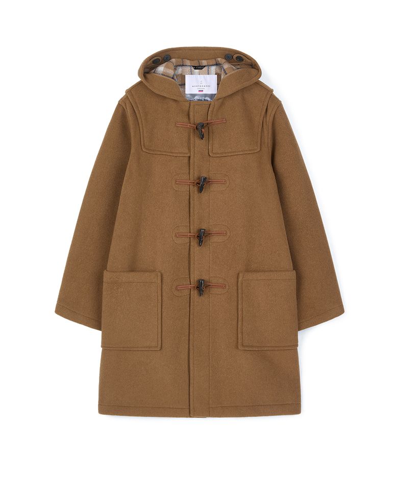 CLASSIC FIT DUFFLE COAT WITH HORN - CAMEL