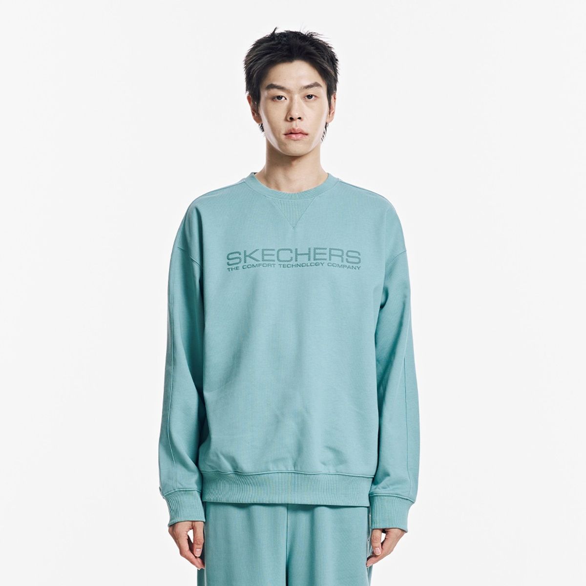 스케쳐스(SKECHERS) 남성 빅로고 맨투맨_SP3MTCFF021