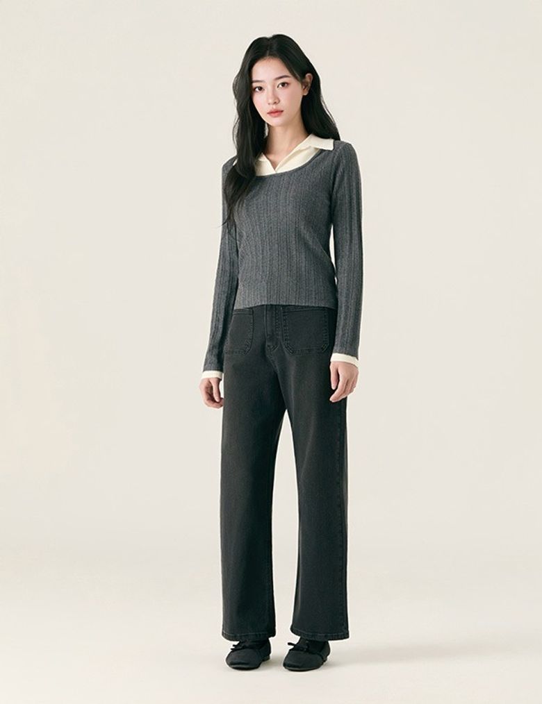 RE 기모 포켓 세미와이드 데님_RMTJF4CG11
