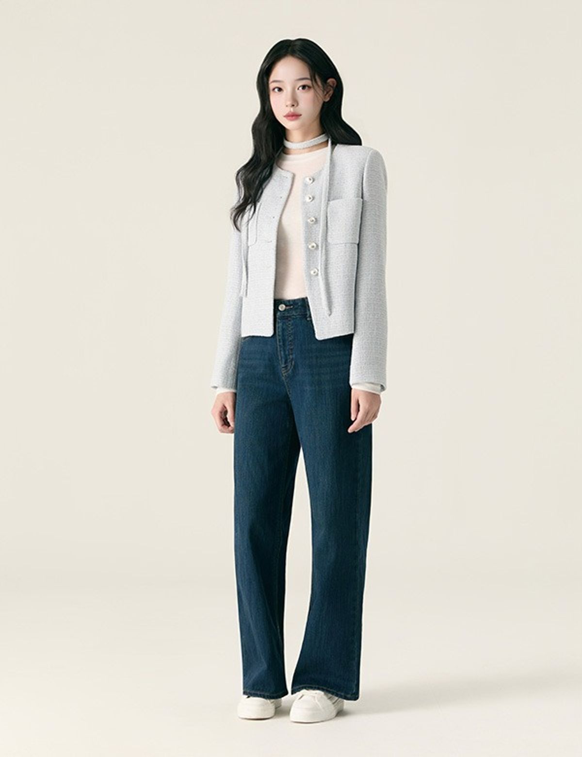 로엠(ROEM) 벨로아 기모 와이드 데님 팬츠_RMTJG11G11