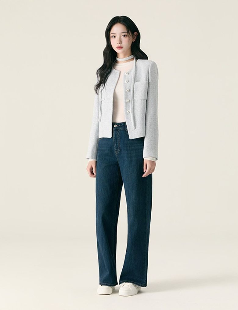 벨로아 기모 와이드 데님 팬츠_RMTJG11G11