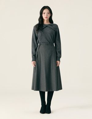 울 플레어 롱 스커트_RMWHG11R11