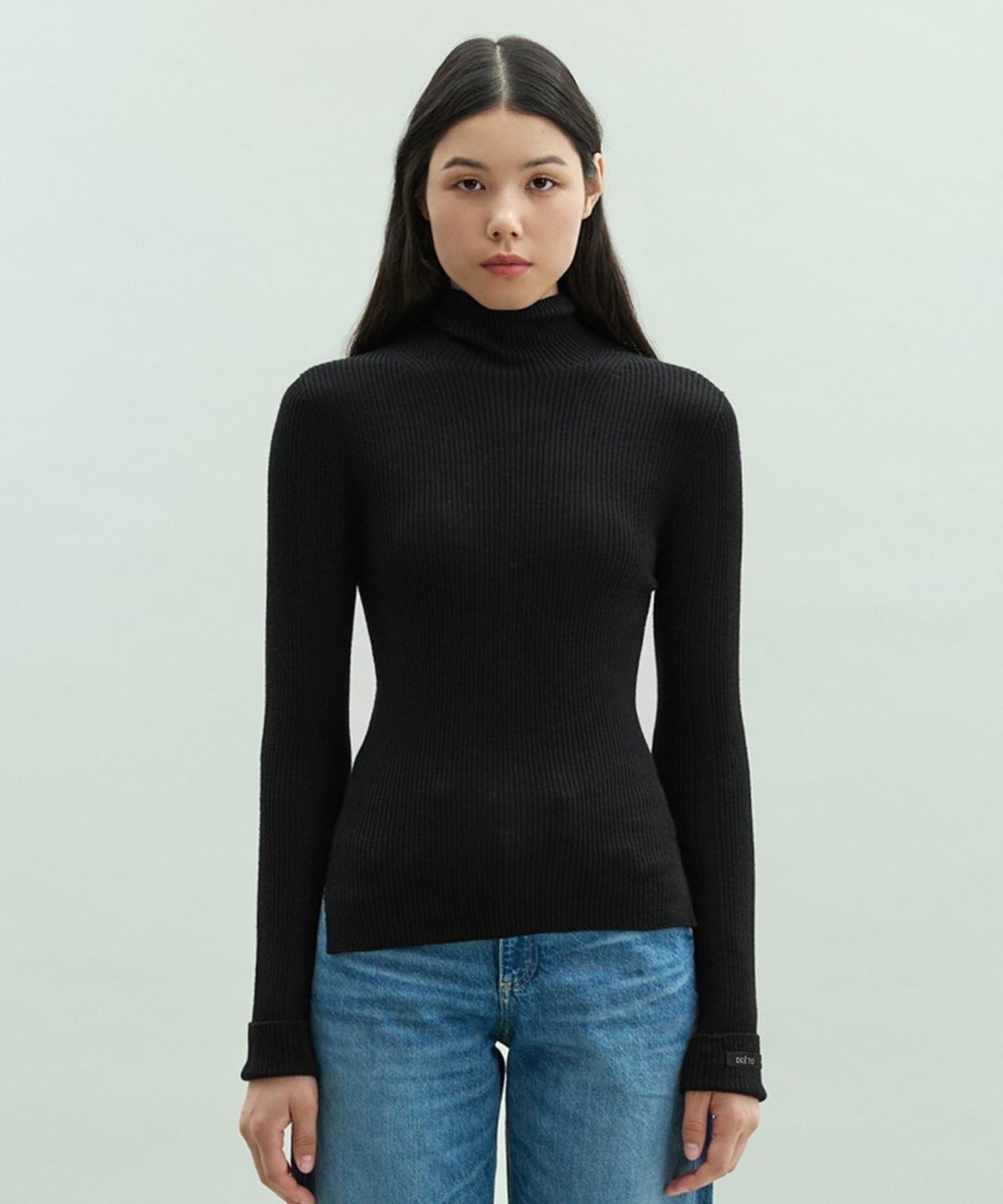 디에토(DEETO) Wholegarment 100 Wool Italian Yarn Turtleneck [BLACK]