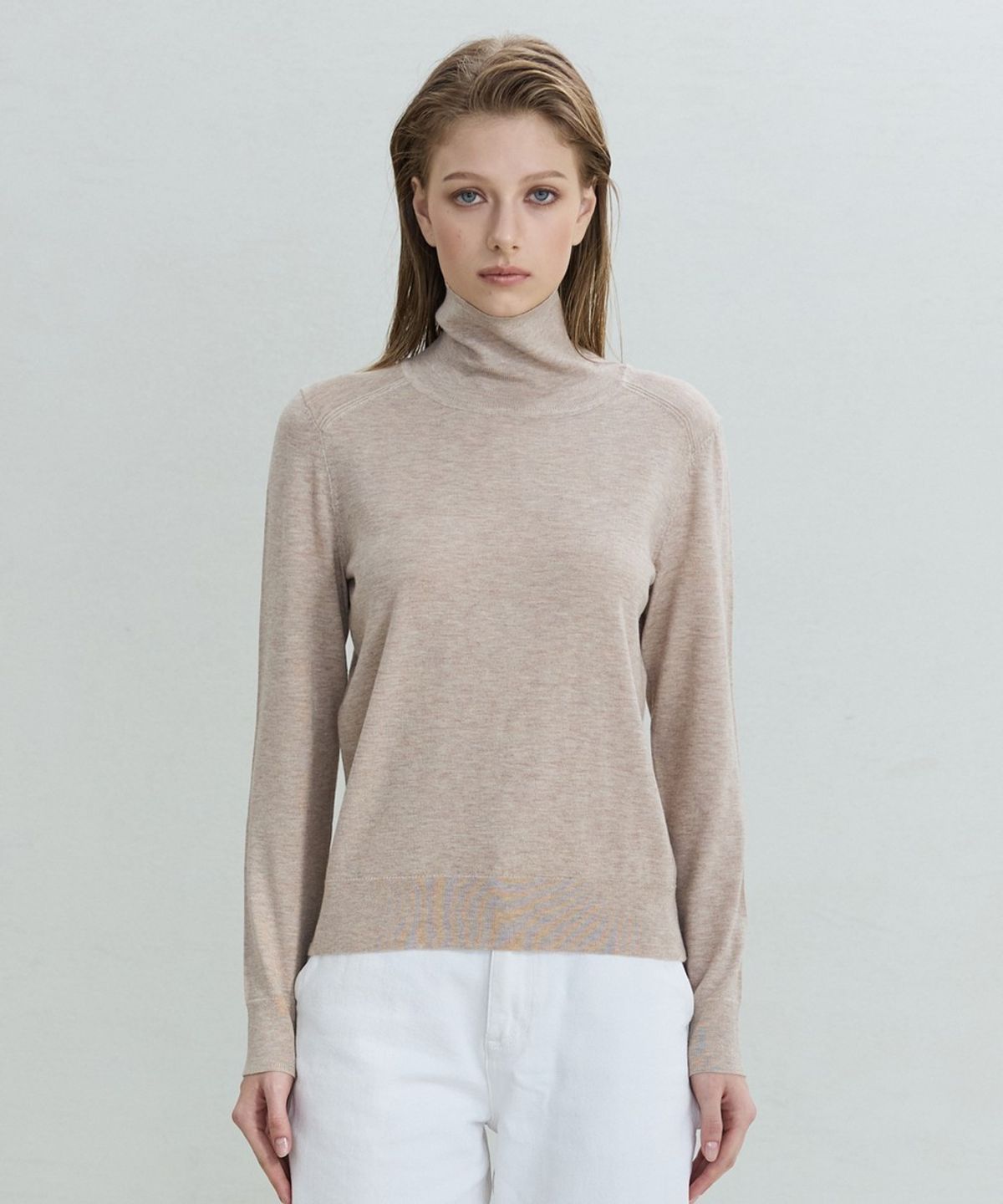 디에토(DEETO) Basic Thin Turtleneck [BEIGE]