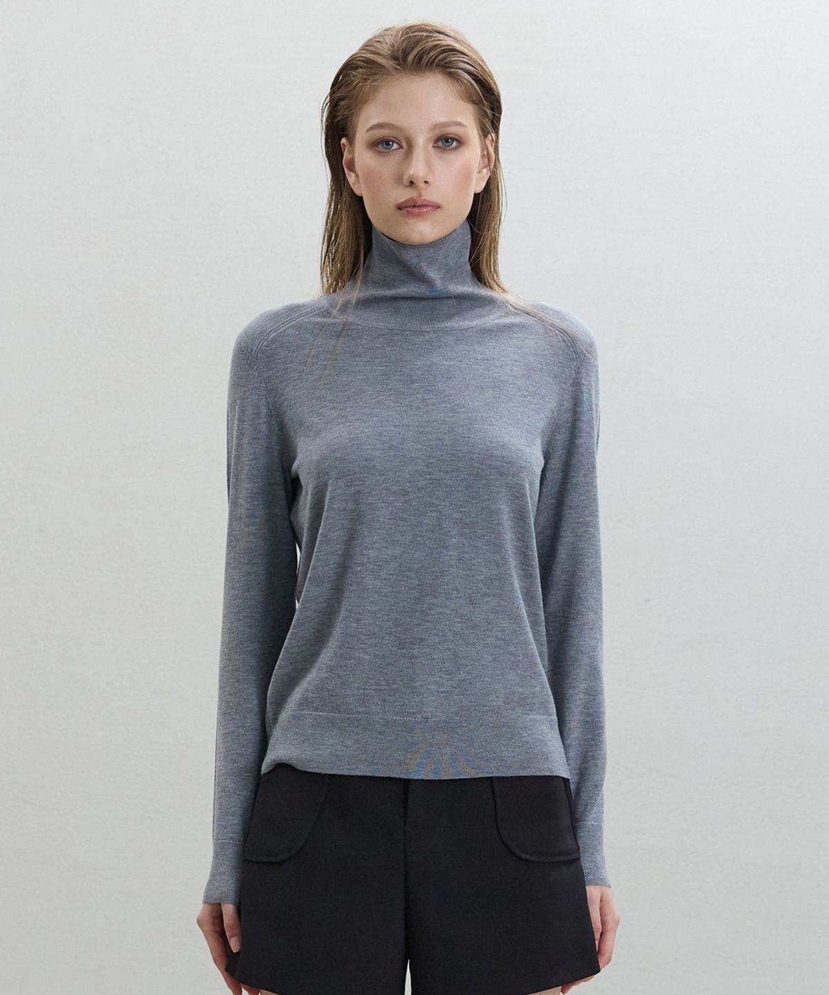 디에토(DEETO) Basic Thin Turtleneck [GREY]