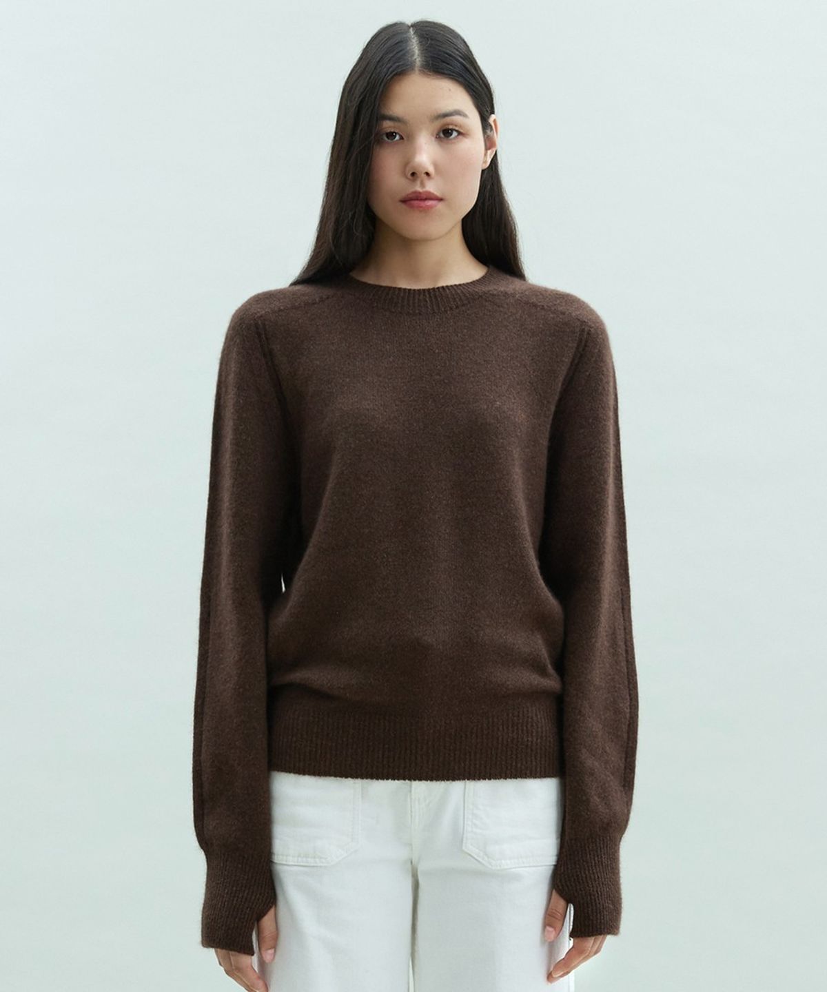 디에토(DEETO) Wholegarment Round Pullover [BROWN]