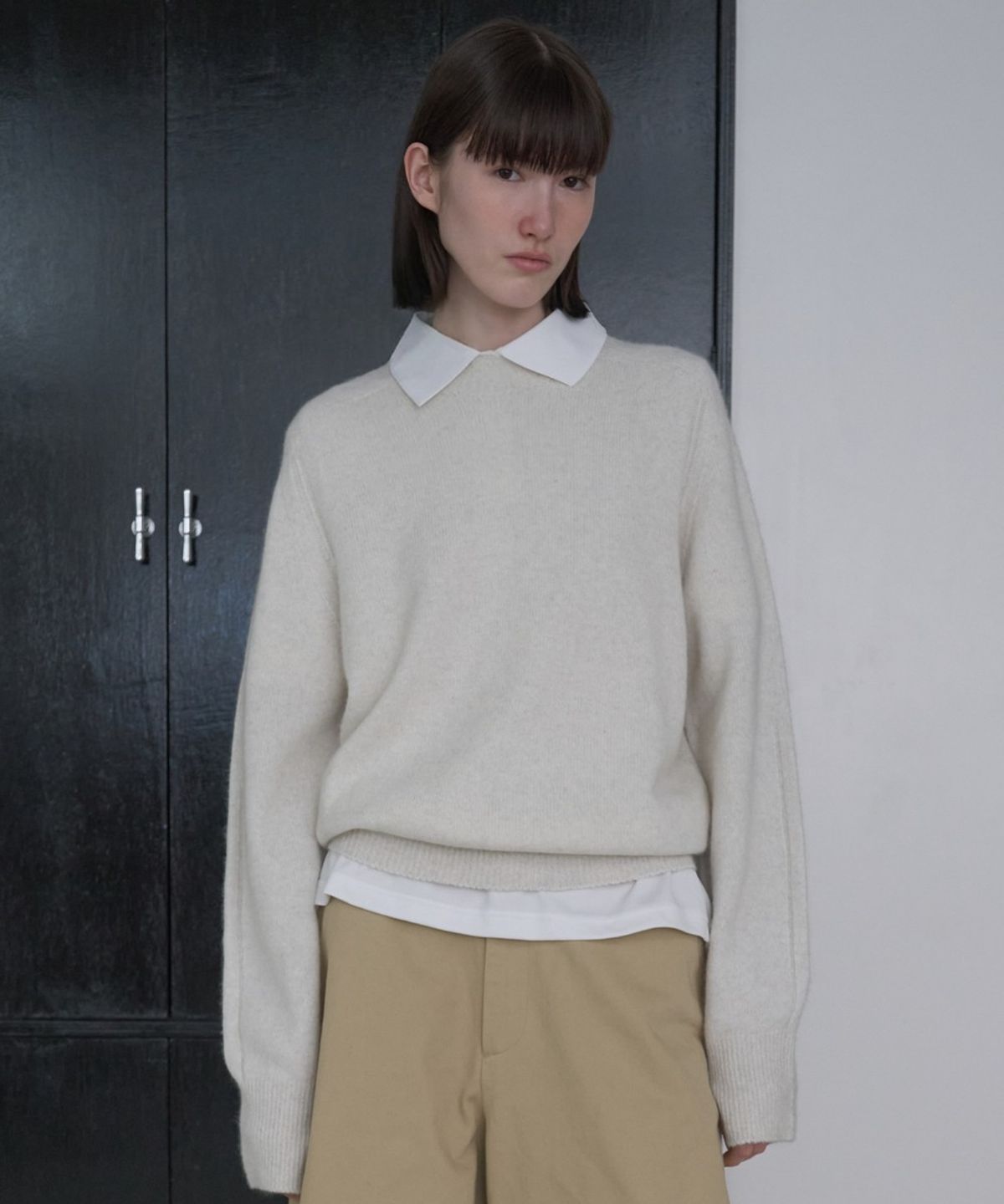 디에토(DEETO) Wholegarment Round Pullover [Light Grey]