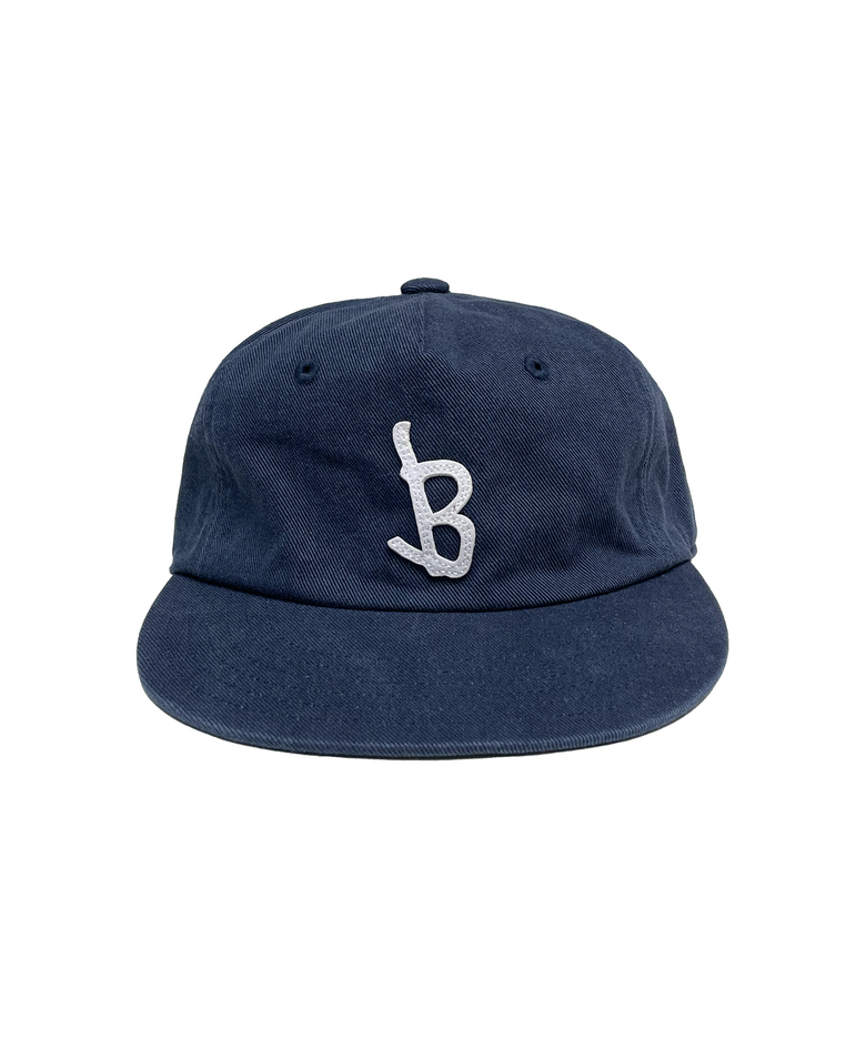 B LOGO APPLIQUE 5 PANEL CAP (navy)