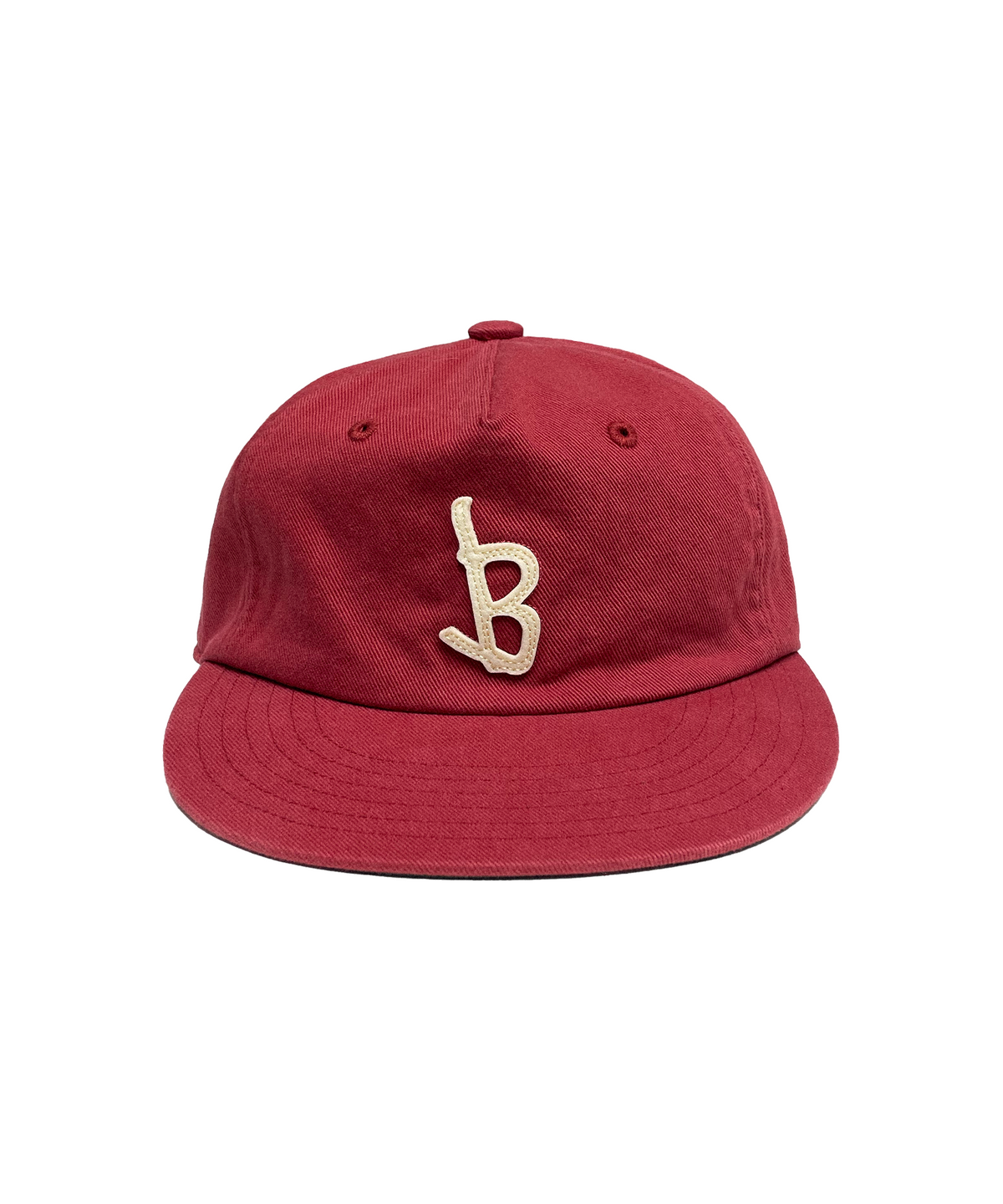 블룰루(BLUELUE) B LOGO APPLIQUE 5 PANEL CAP (red)