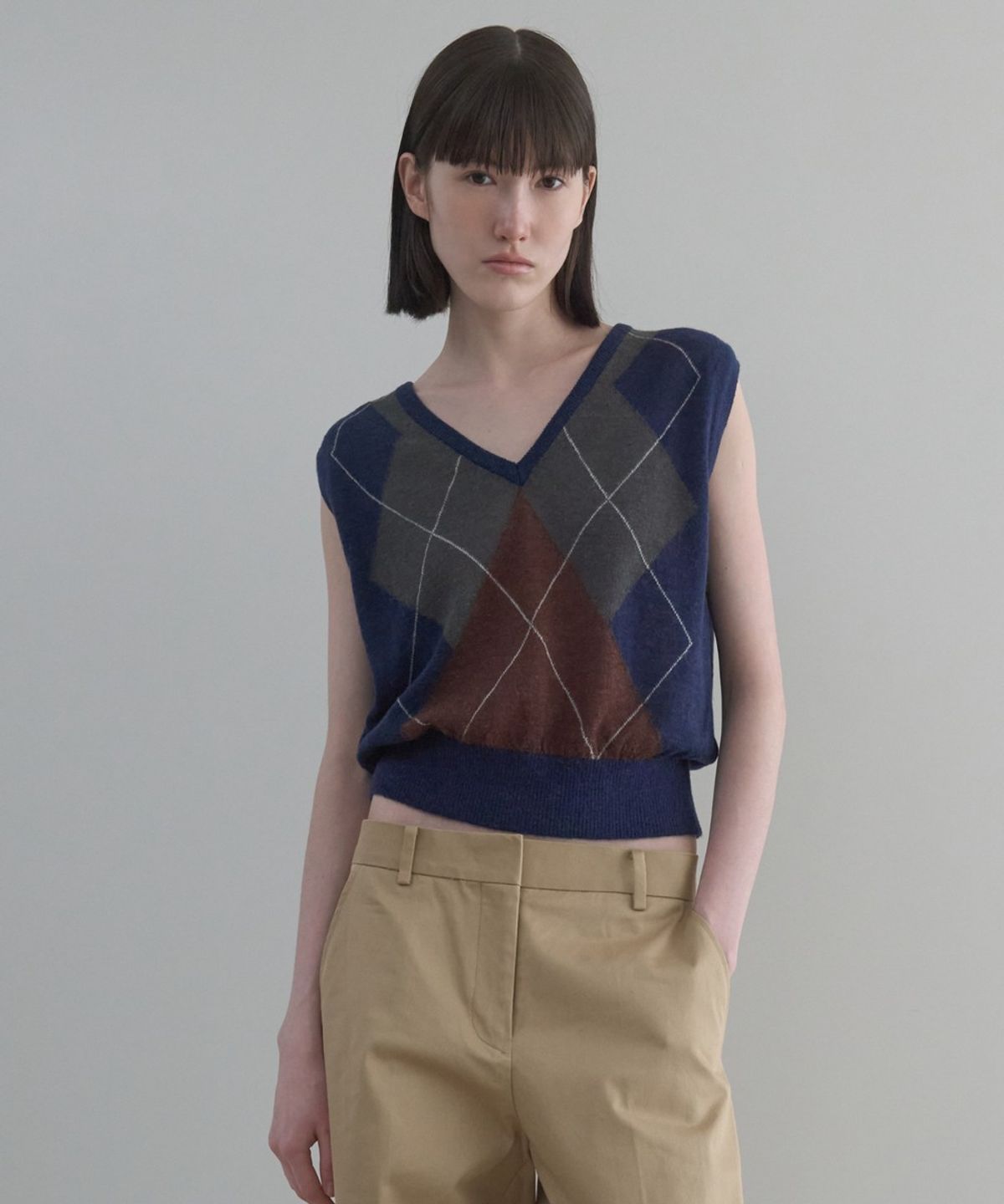 디에토(DEETO) Argyle Knit Vest [NAVY]