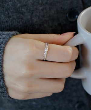 925실버 두줄 꼬임 하트반지 니루아/ Nirua