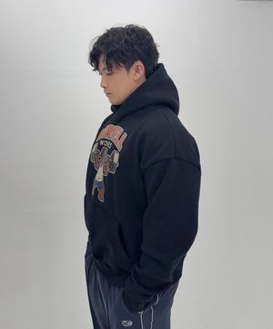 베어 헤비고중량이중지 기모 후드티셔츠