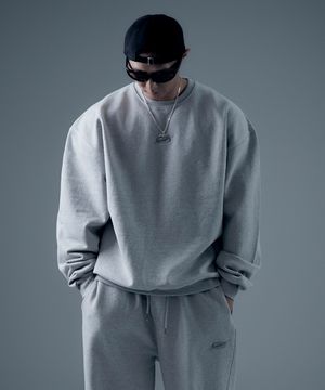 BASIC SYMBOL STITCH SWEATSHIRT [MELANGE GREY]