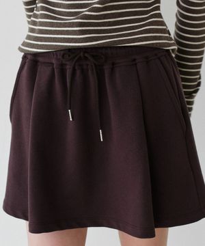 Banding Skirt Shorts_Brown