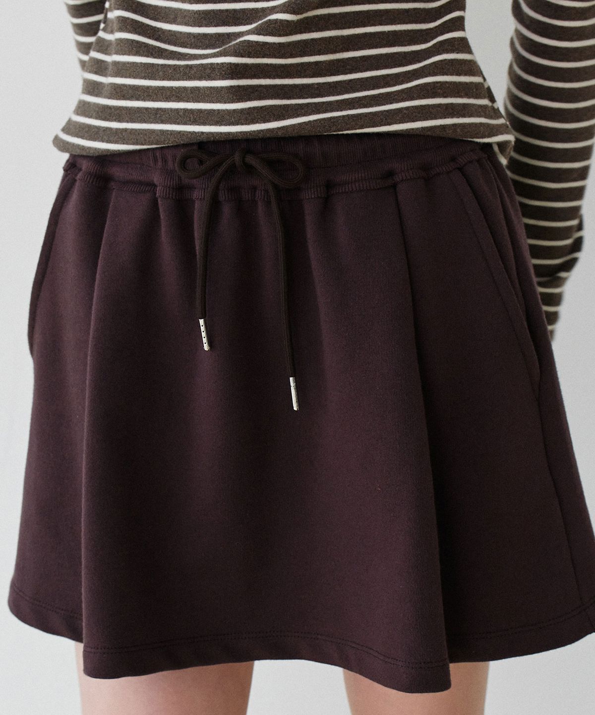 그라스플랜(GRASPLAN) Banding Skirt Shorts_Brown